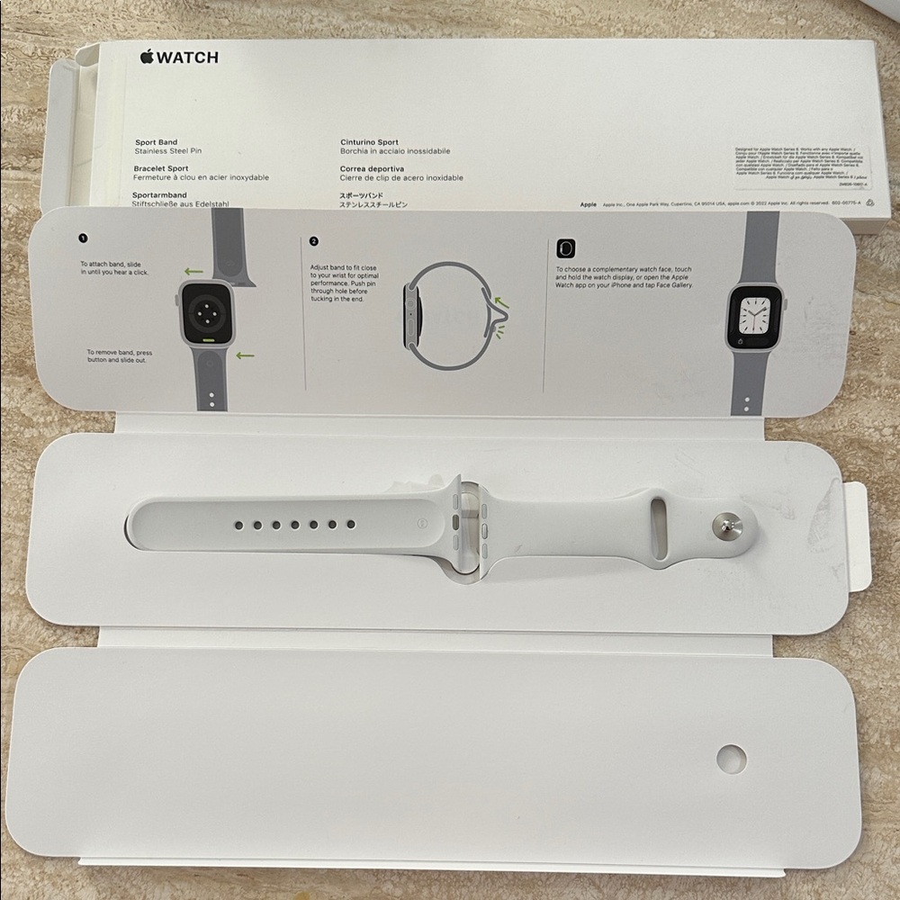Genuine Apple Watch Sport Band - White 45 mm s/m
